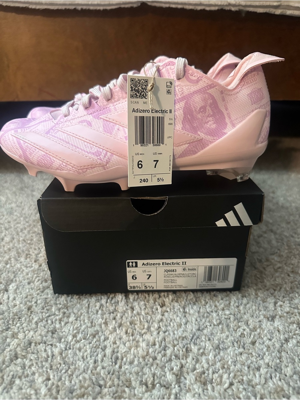 ADIDAS Adizero Electric II Pink Cleats